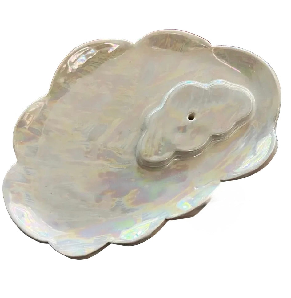 Iridescent Ceramic Cloud Incense Holder