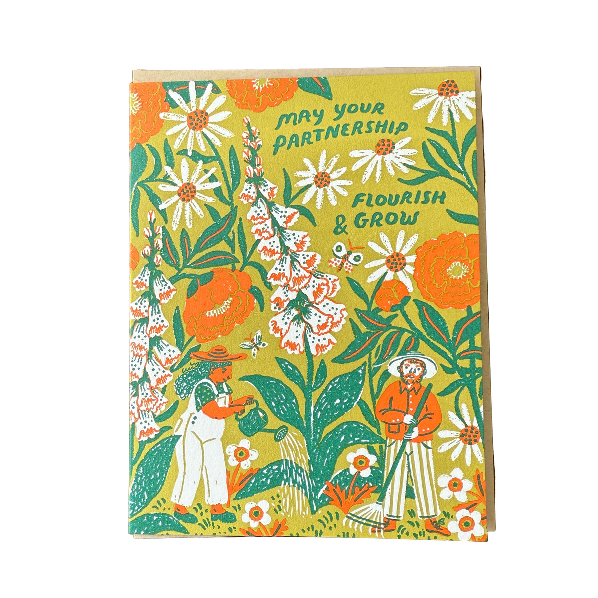 May Partnership Flourish Letterpress Card