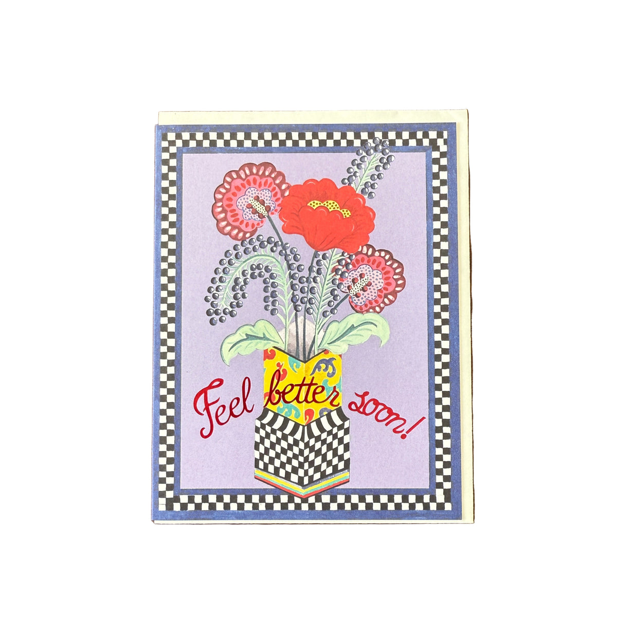 Feel Better Soon Vase of Flowers Card