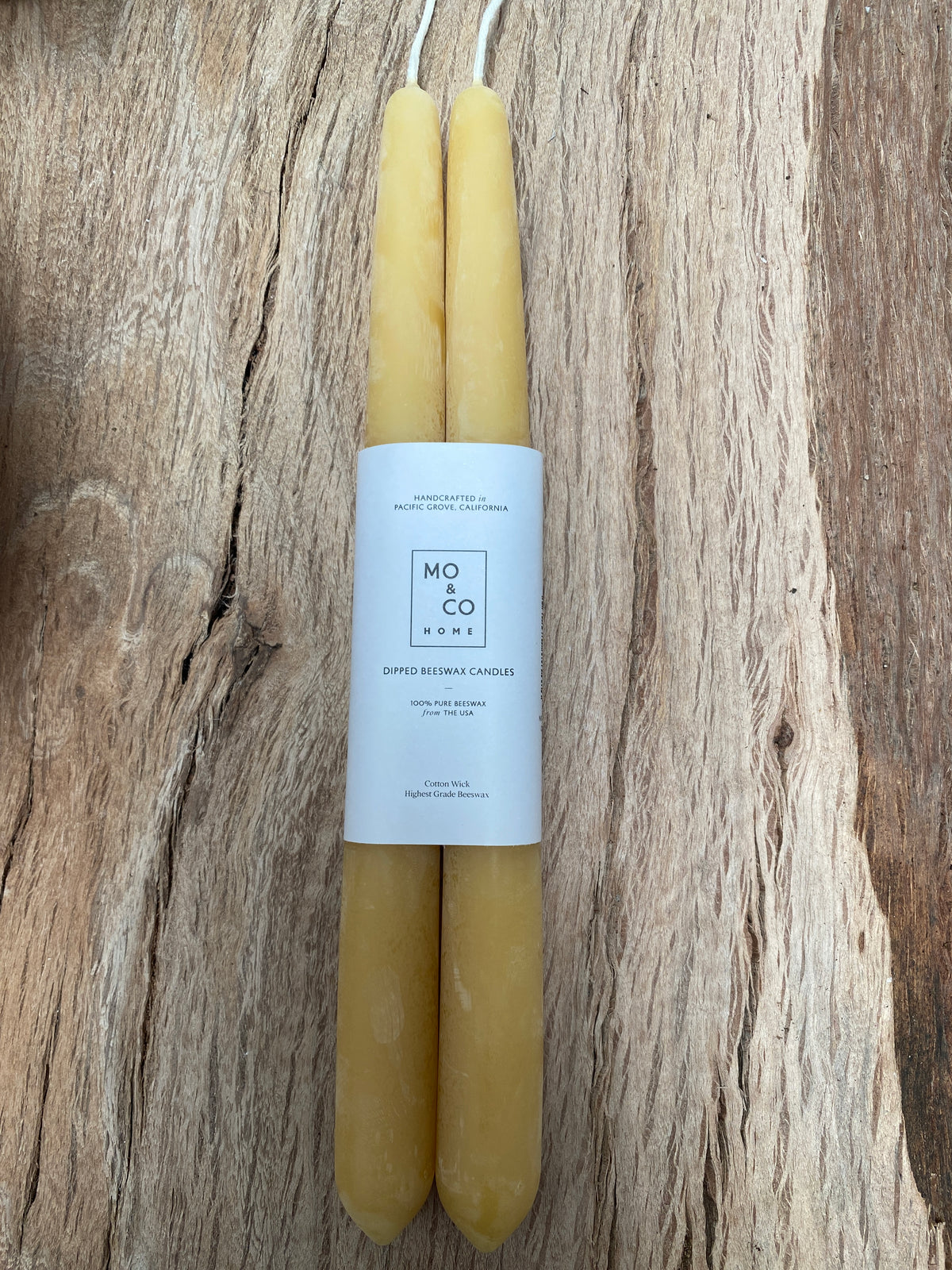 10&quot; Beeswax Dipped Taper Candles Pair