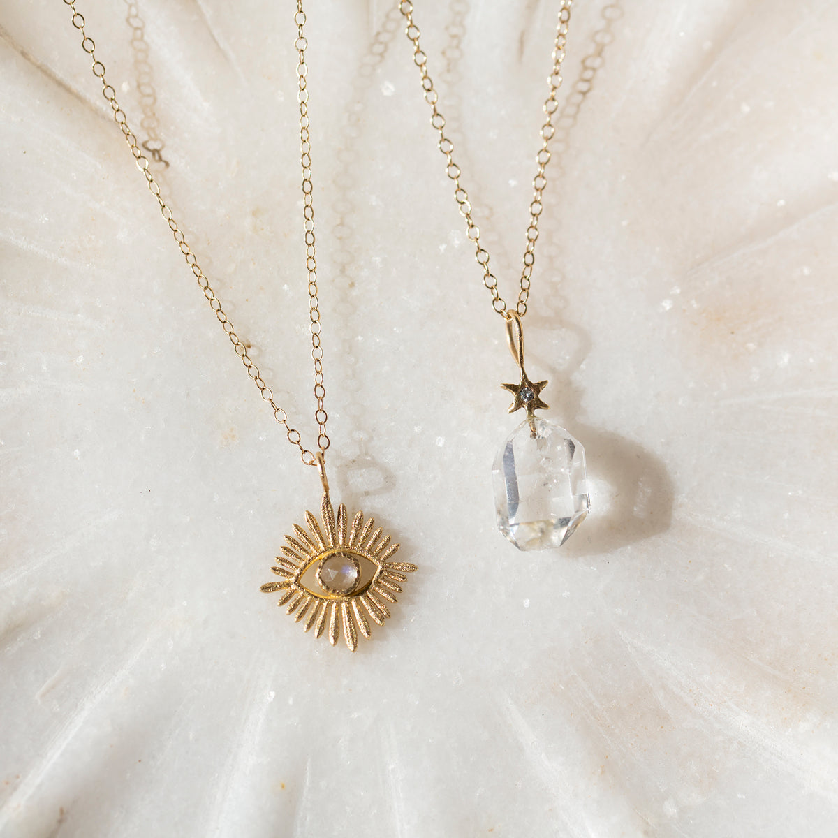 Luminous Moonstone Eye Necklace