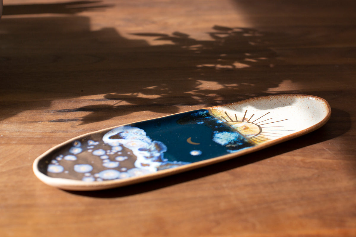 Crescent Moon Snack Tray Oblong Dish