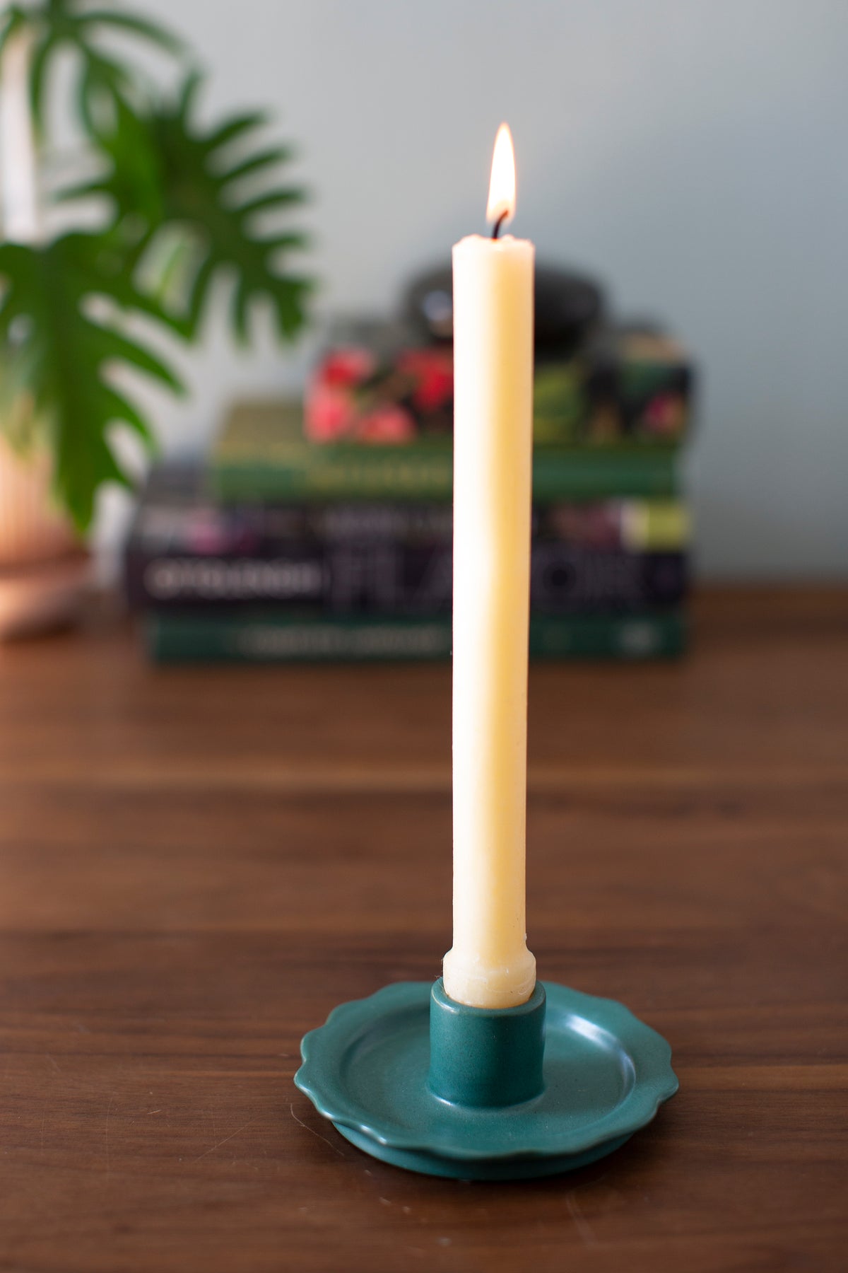 Emerald Scalloped Candle Holder