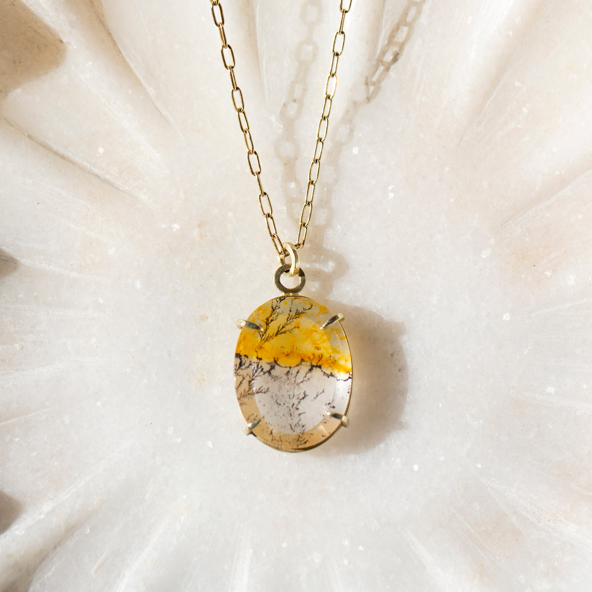 Golden Dendritic Quartz Necklace