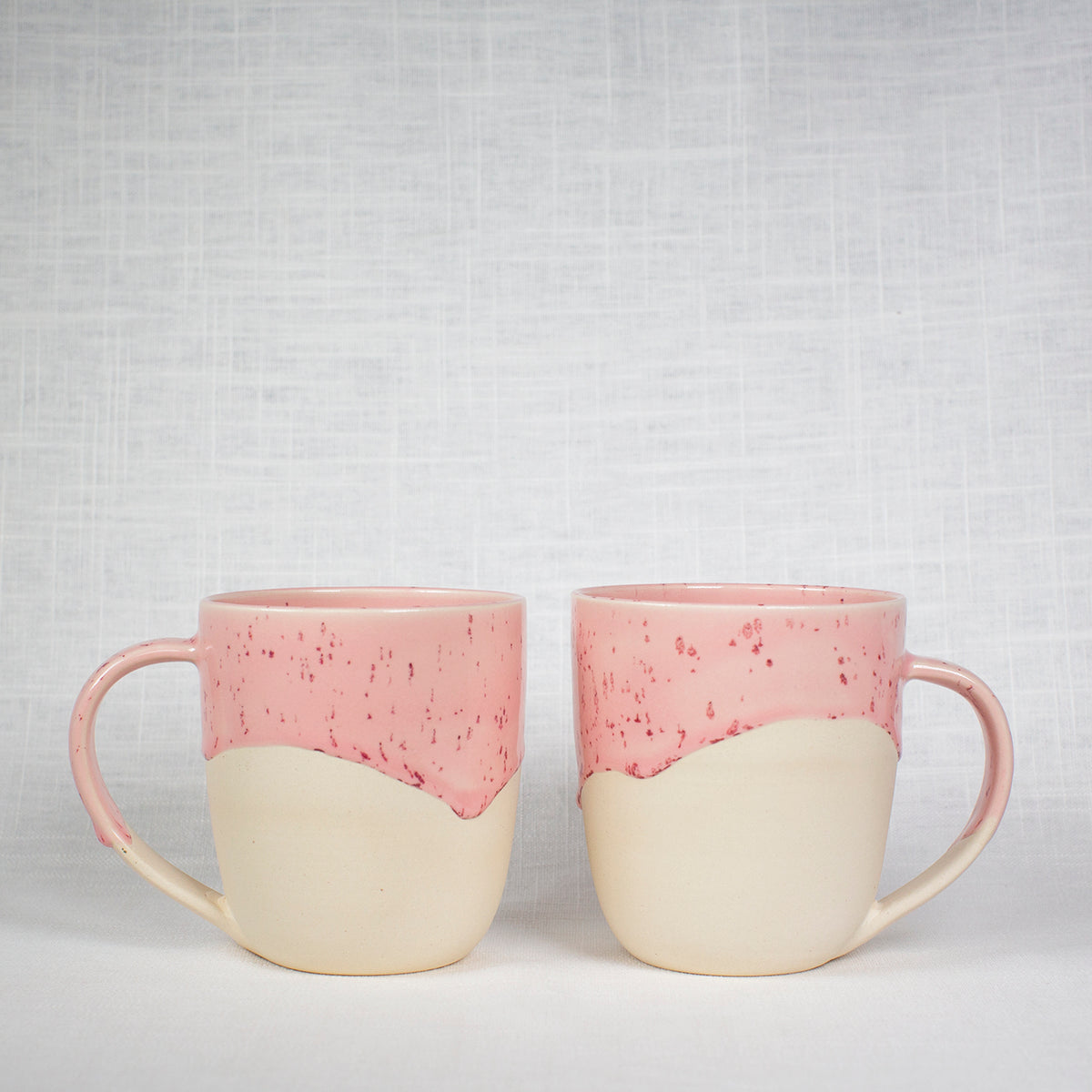 Speckled Stoneware &amp; Drippy Pink Mug