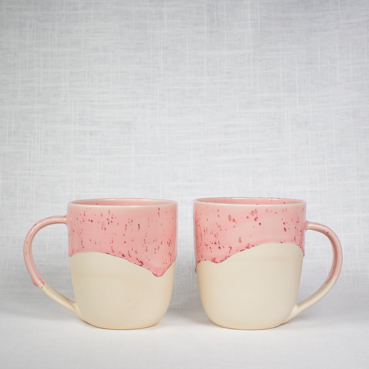 Speckled Stoneware & Drippy Pink Mug