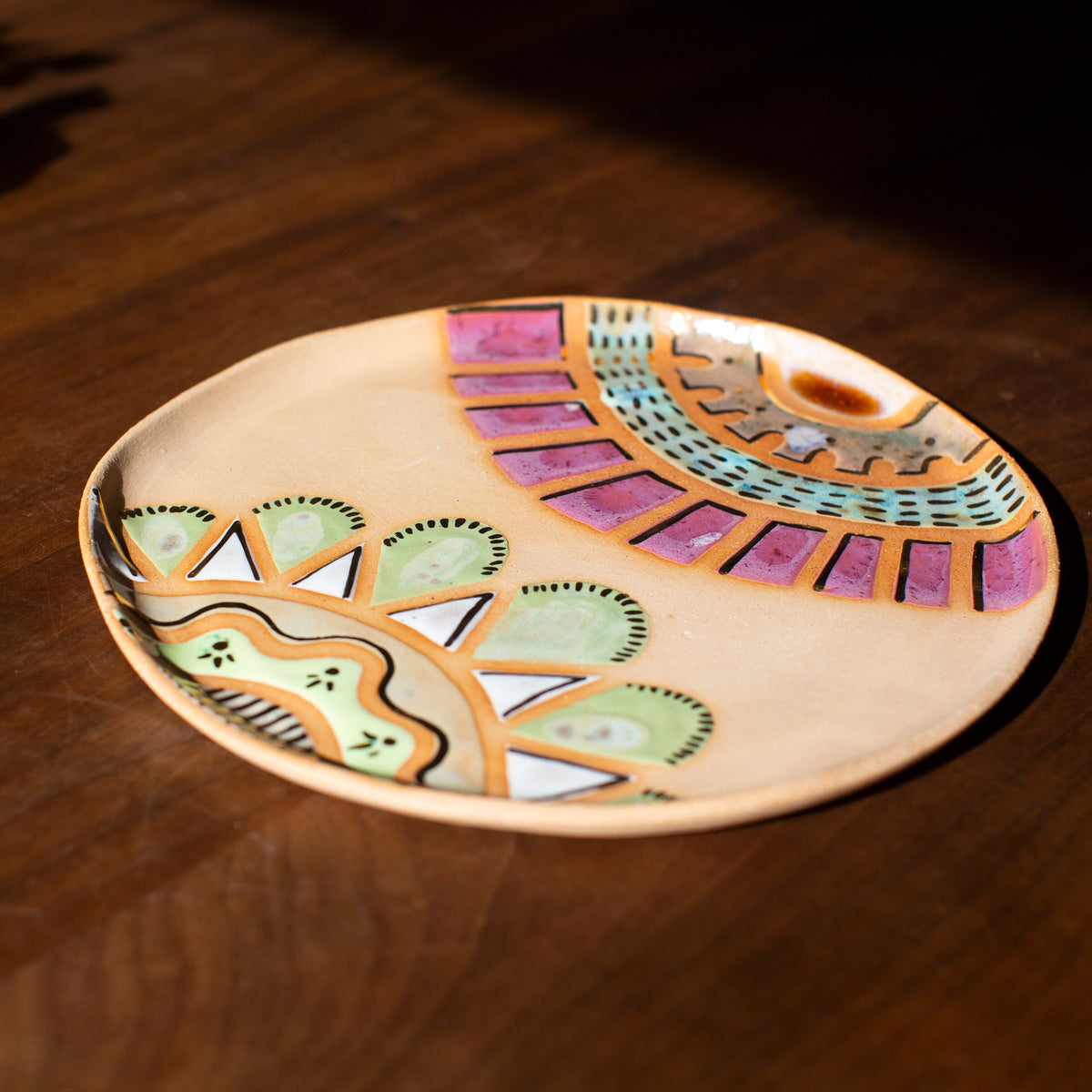 Pale Green and Plum Cookie Plate