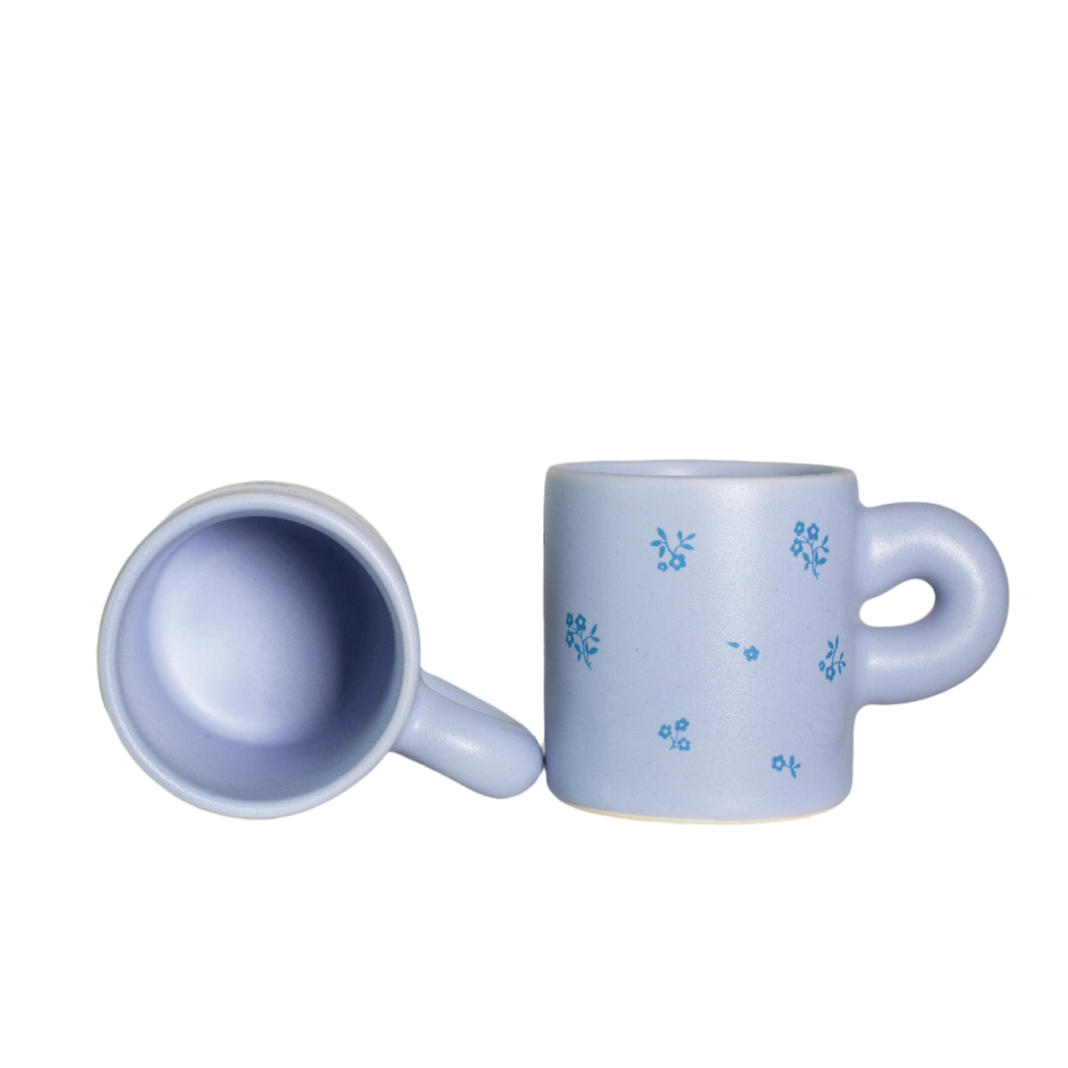 Periwinkle Puffy Floral Mug