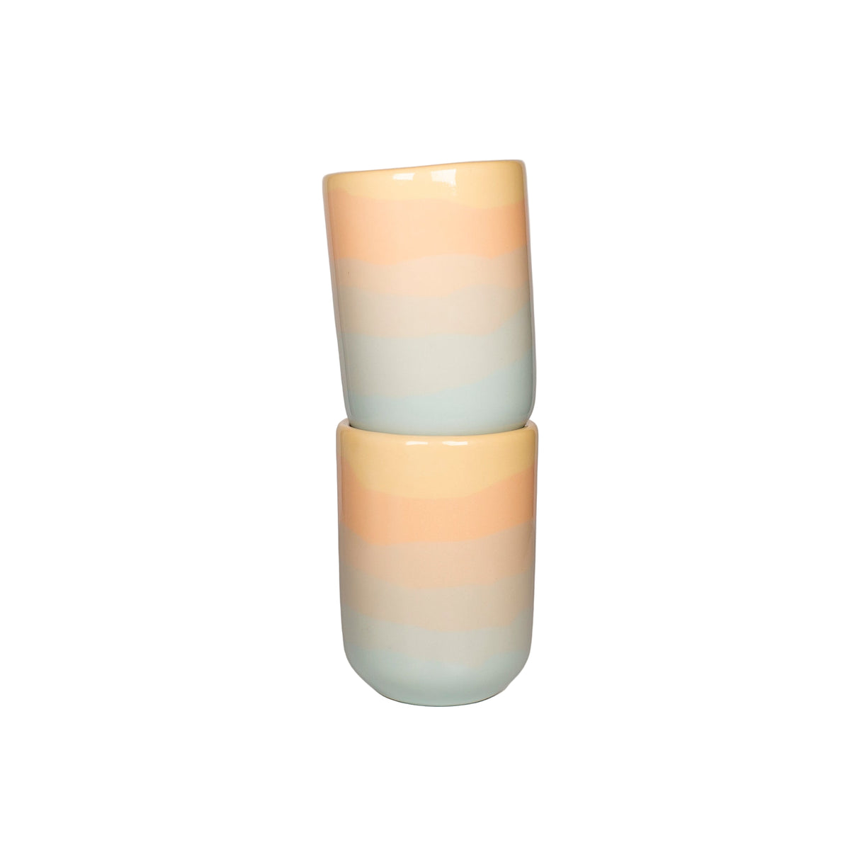handmade sunset large ceramic tumblers