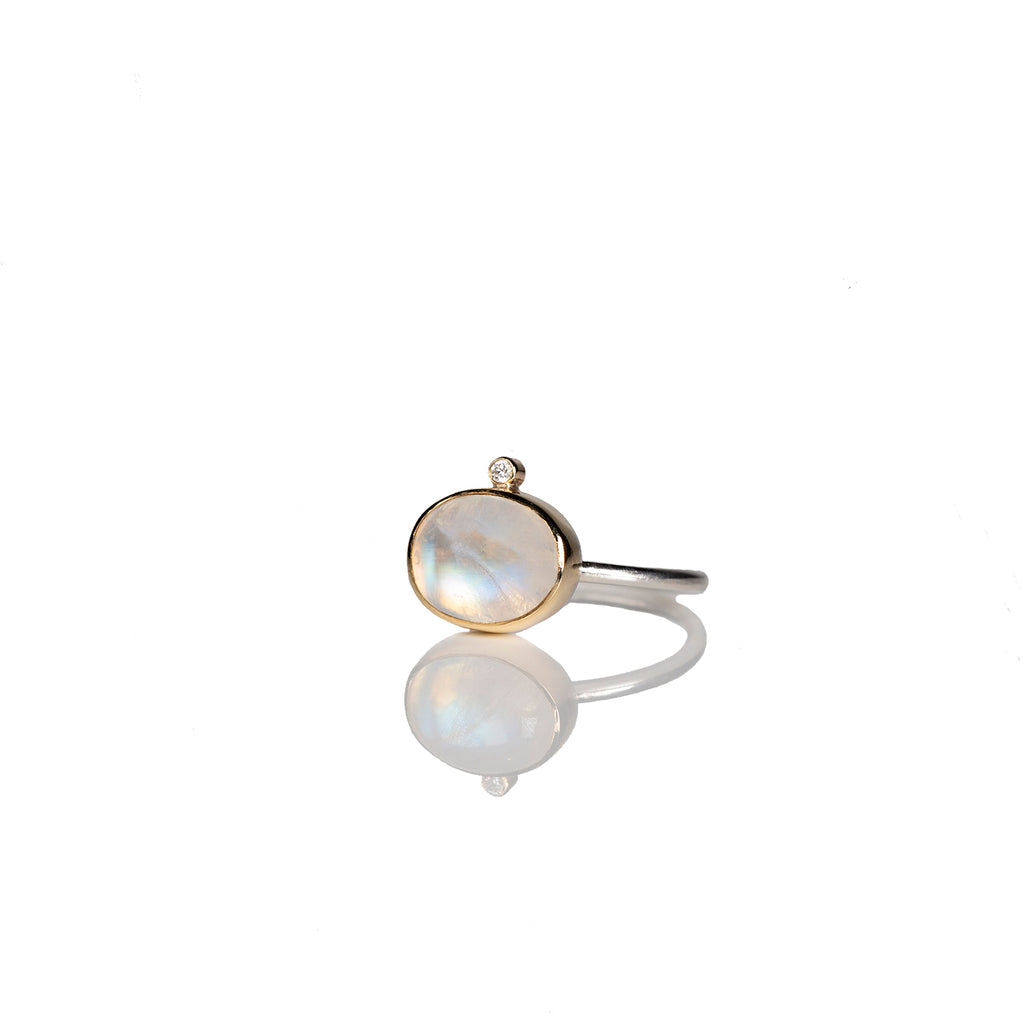 Apogee Moonstone & Diamond Ring