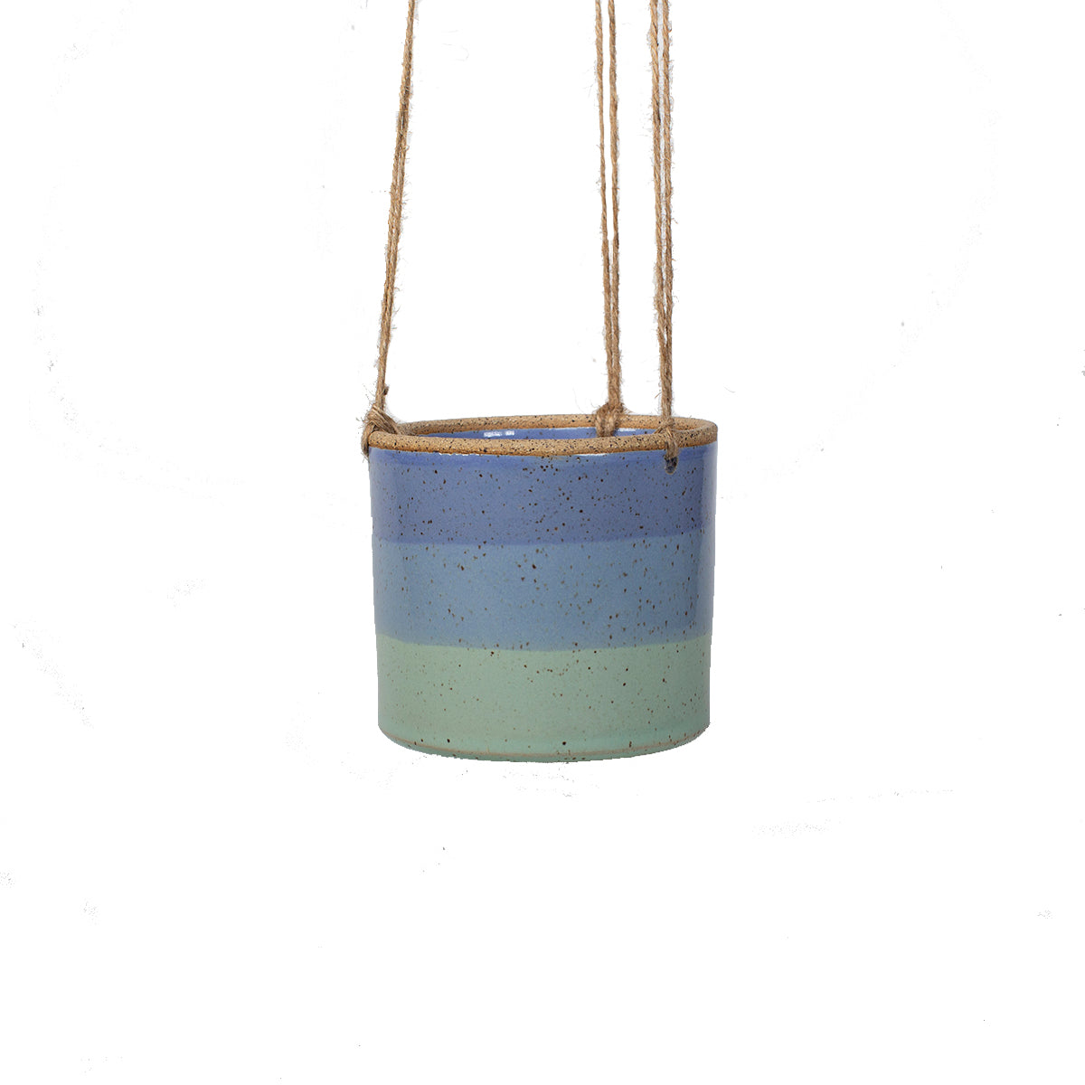blue ceramic hanging planter Tri-color Ceramic Hanging Planters